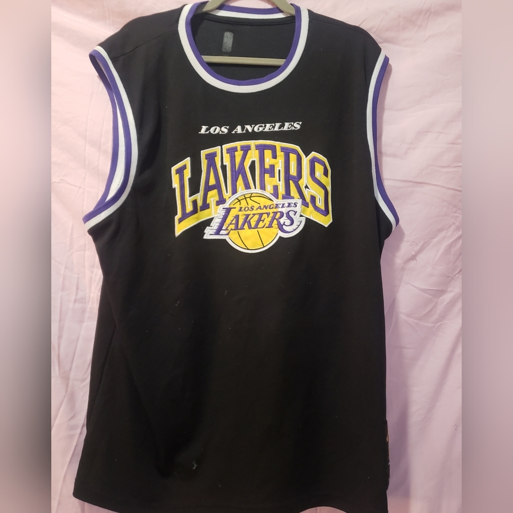 🏀 Vtg Official NBA - Los Angeles Lakers Sleeveless Jersey - Men's XL - Black